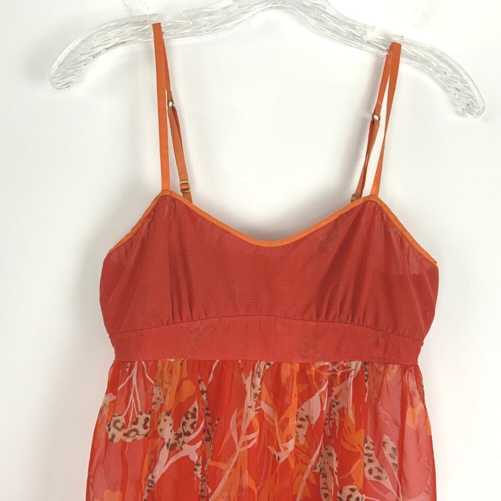 New Victoria's Secret Very Sexy Babydoll Slip Dress Chemise Orange Sz S - Picture 9 of 16